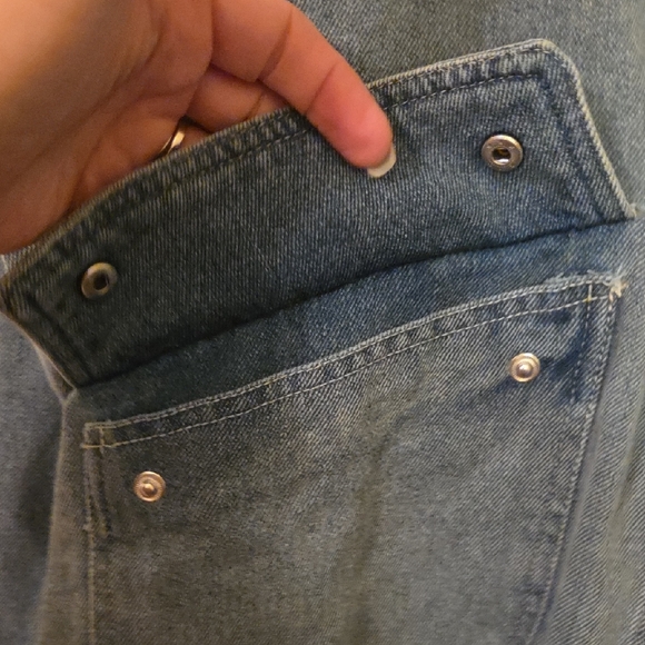 Ultra ❤️ Flirt NWT Blue Denim Barn Jacket with Cream Collar - Picture 5 of 7